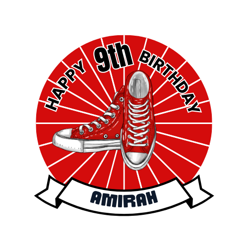 Red Sneaker Ball Birthday Cake Topper