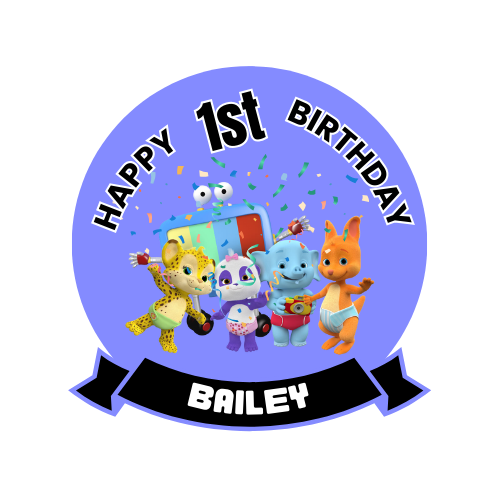 Word Party Birthday Theme Cake Topper