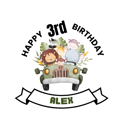 Jungle Safari Theme Cake Topper