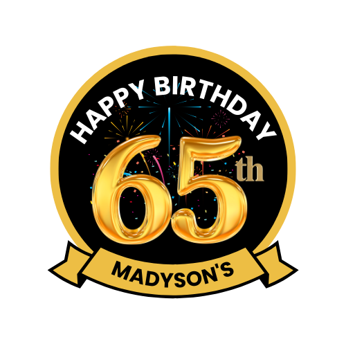 65th Birthday Theme Cake Topper