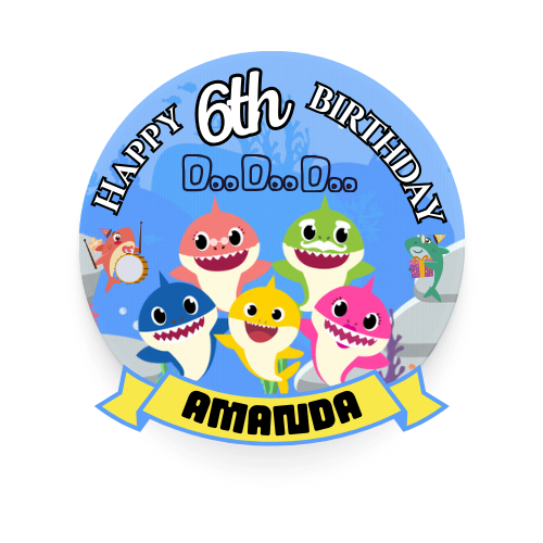 Digital Baby Shark Cake Topper | Baby Shark Theme Cake Topper