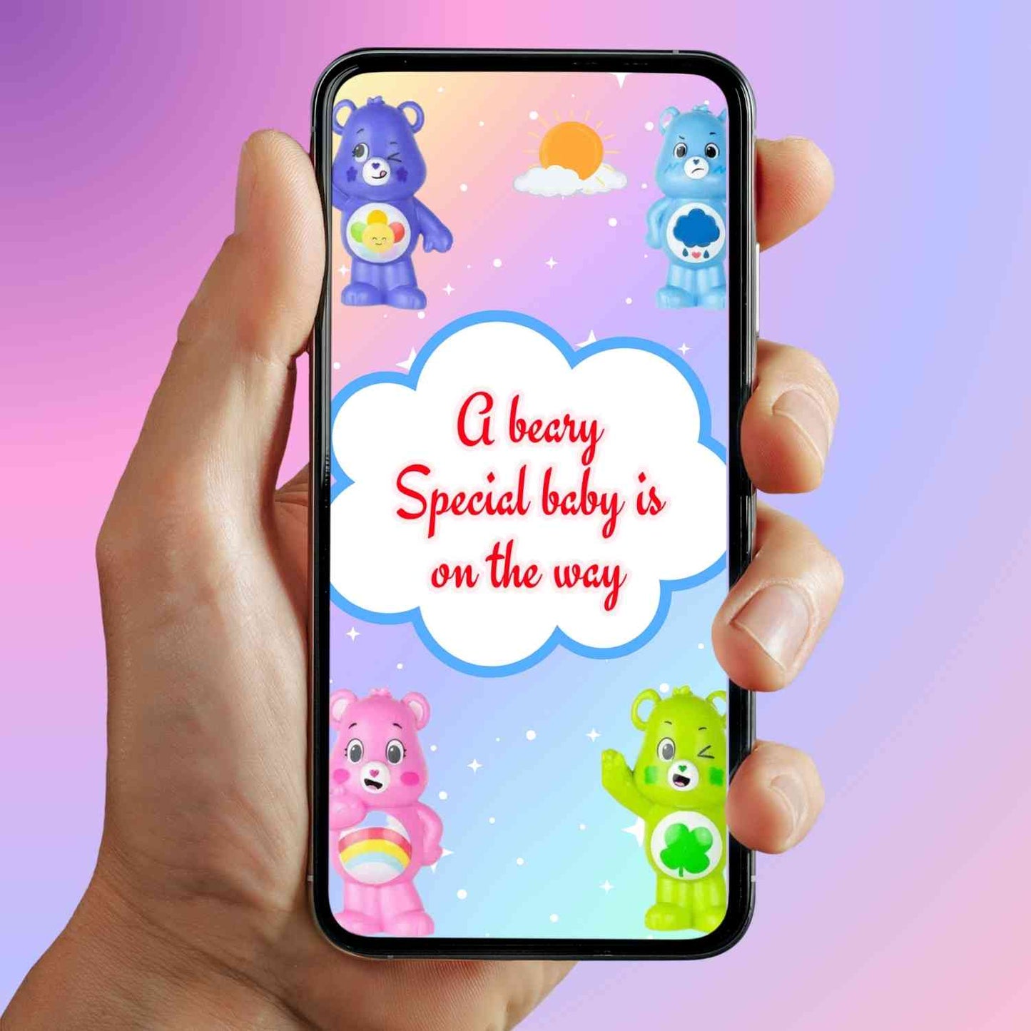 Care Bears Baby Shower Birthday Party Video Invitation | Customizable and Fun Birthday Animated Invitation