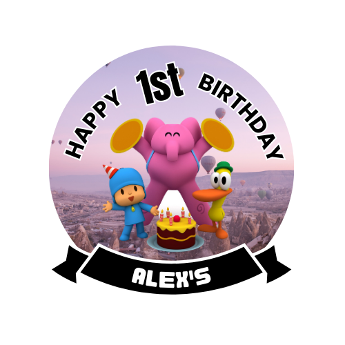 Pocoyo Birthday Theme Cake Topper