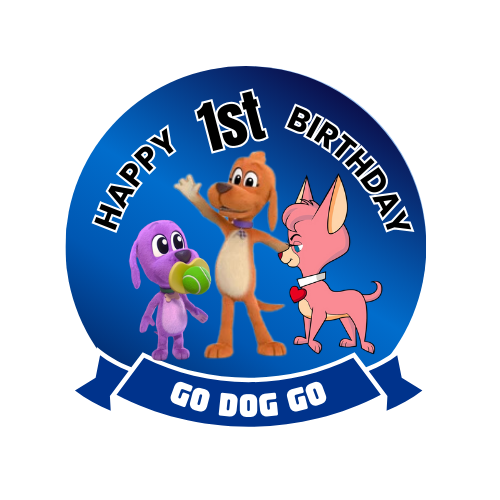 Go Dog Go Birthday Theme Cake Topper