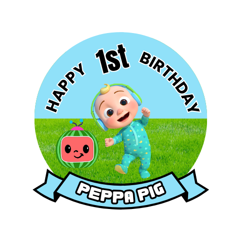 Cocomelon Birthday Theme Cake Topper