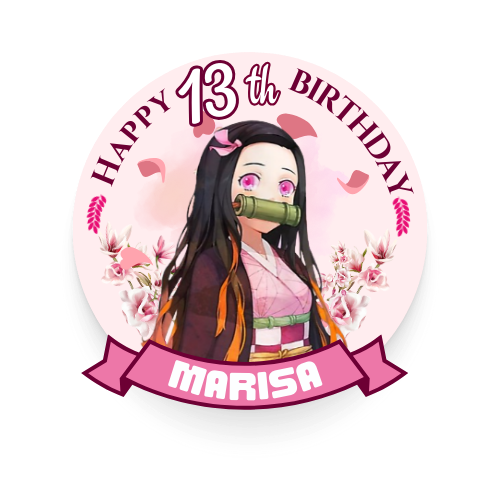 Demon Slayer Nezuko Cake Topper - Perfect Anime-Inspired Decoration