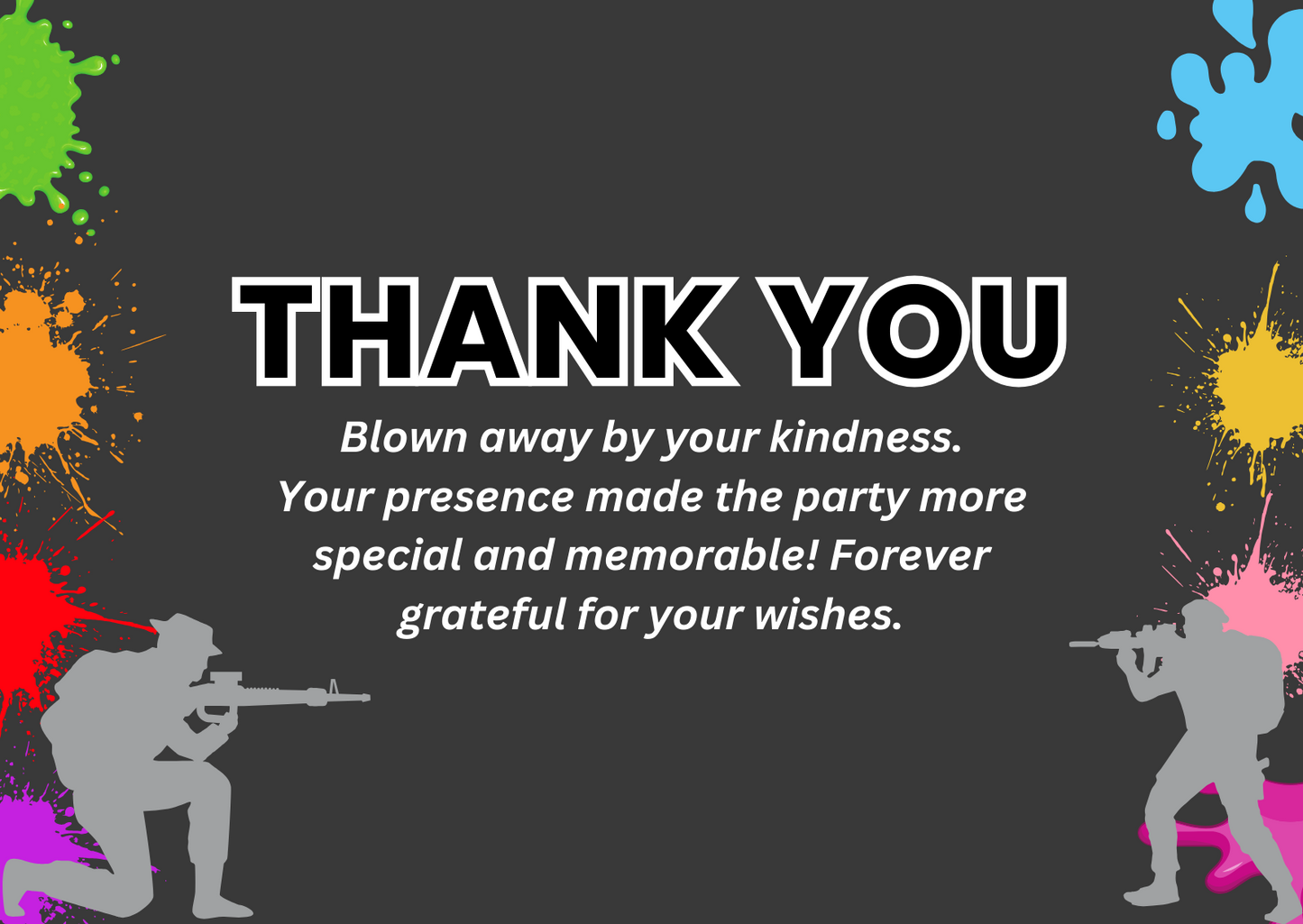 Editable Action Ball Birthday Thank You Card | Digital Party Printable | Kids’ Birthday Thank You Template | Animated/Custom Design