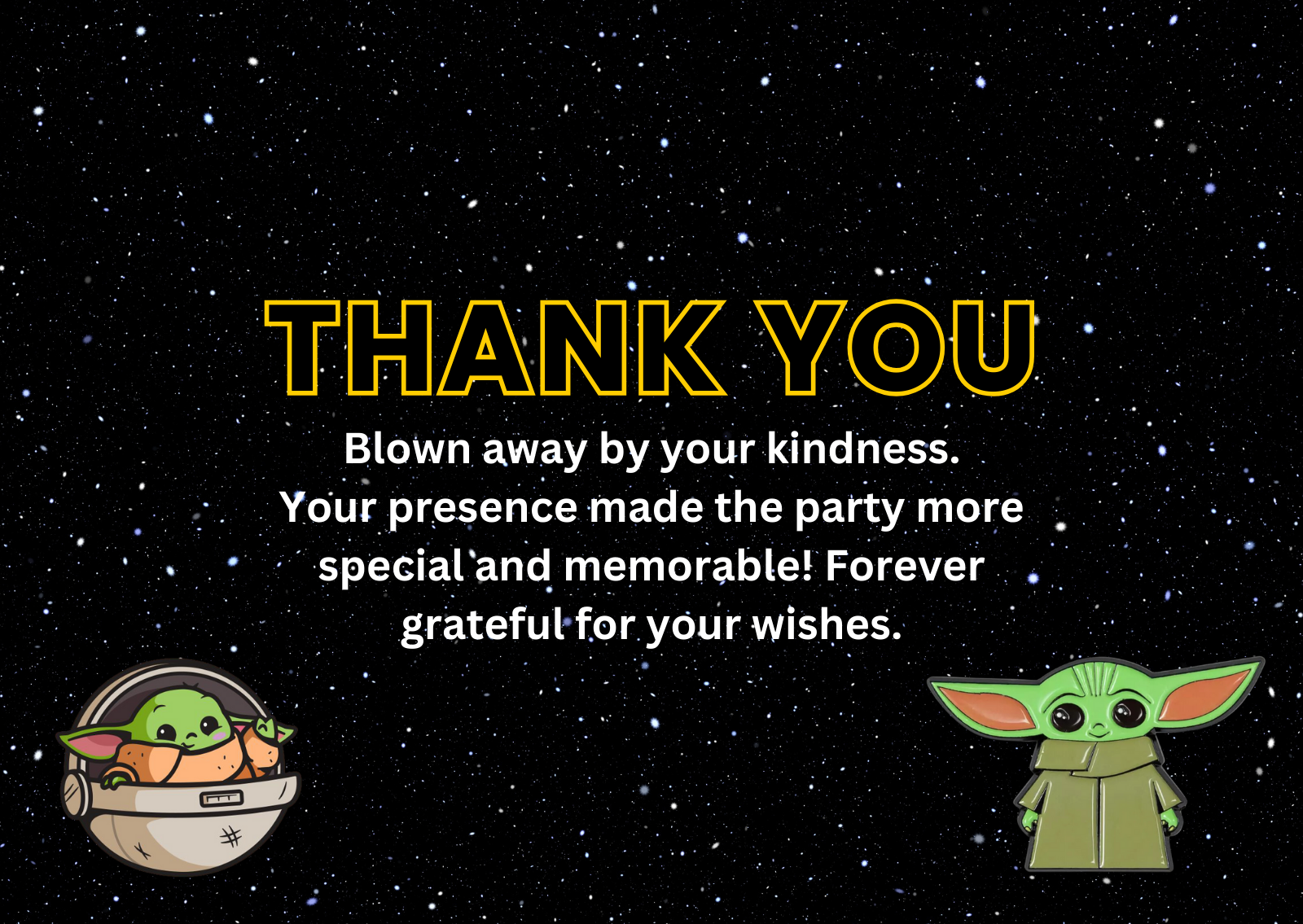 Baby Yoda Thank You Card For Your Birthday – Mr.Invites