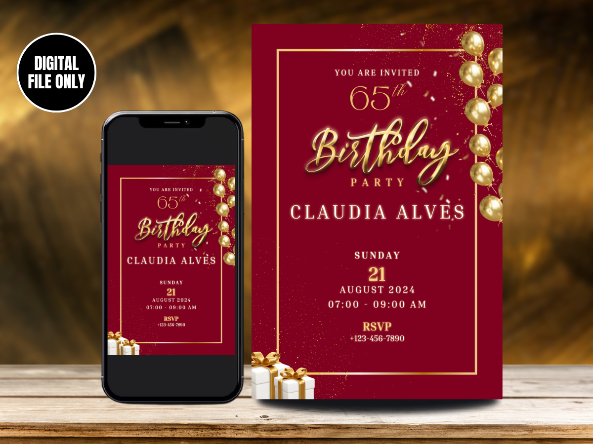 Family Digital Birthday Card Invitation Family Birthday Invitation Card