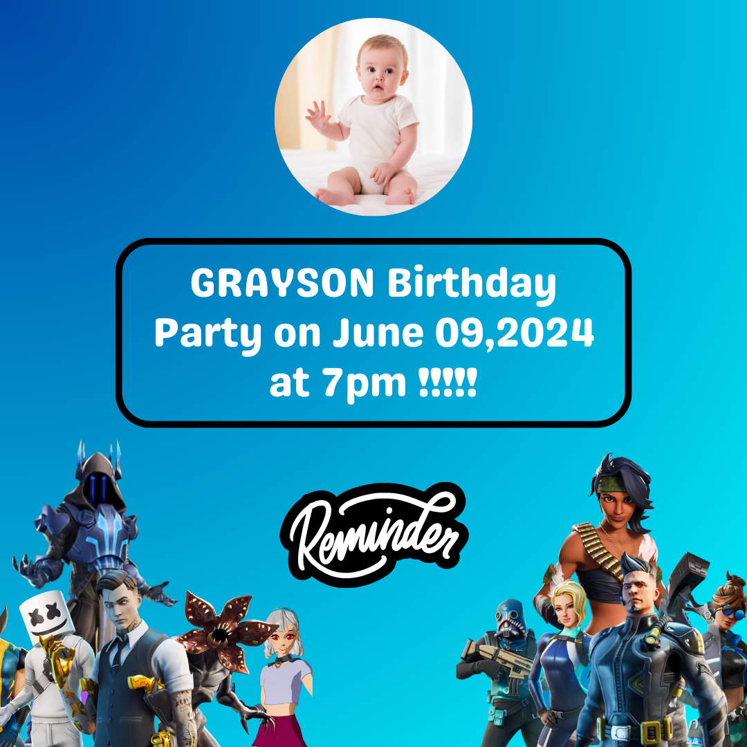 Fortnite Birthday Reminder Card For Your Birthday or Event – Mr.Invites fortnite-birthday-reminder-card-for-your-birthday-or-event-mr-invites
