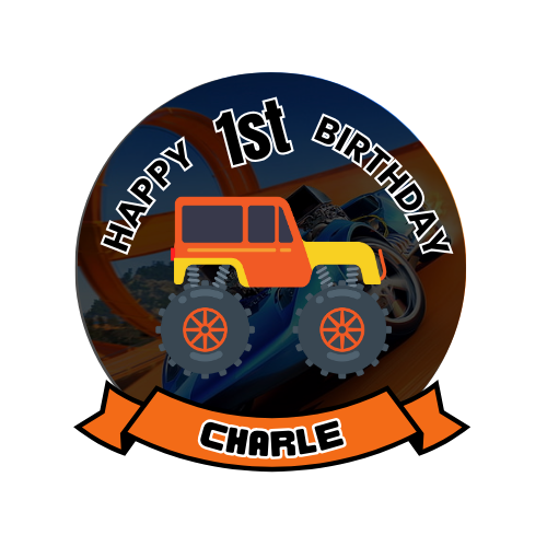 Rev up the Fun! Hot Wheels Birthday Theme Cake Topper