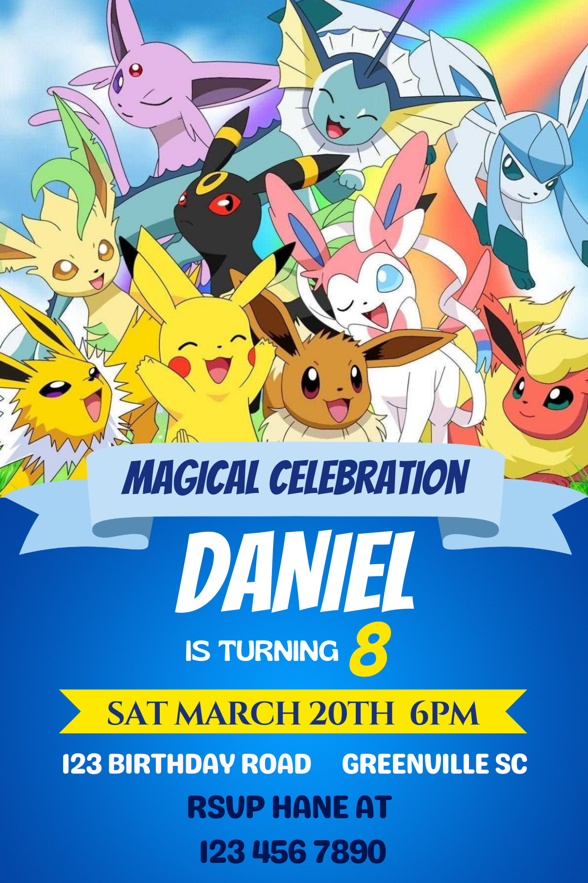 Pokemon Birthday Party Digital Invitation | Customize and Share Pokemon Birthday Party Digital Invitation | Customize and Share