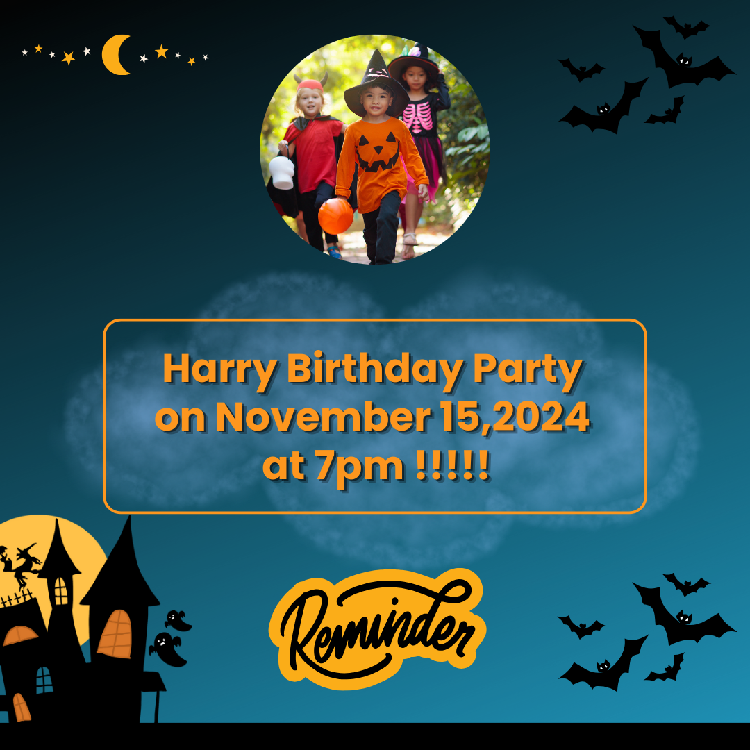Spooktacular Halloween Reminder Card For Birthday Event