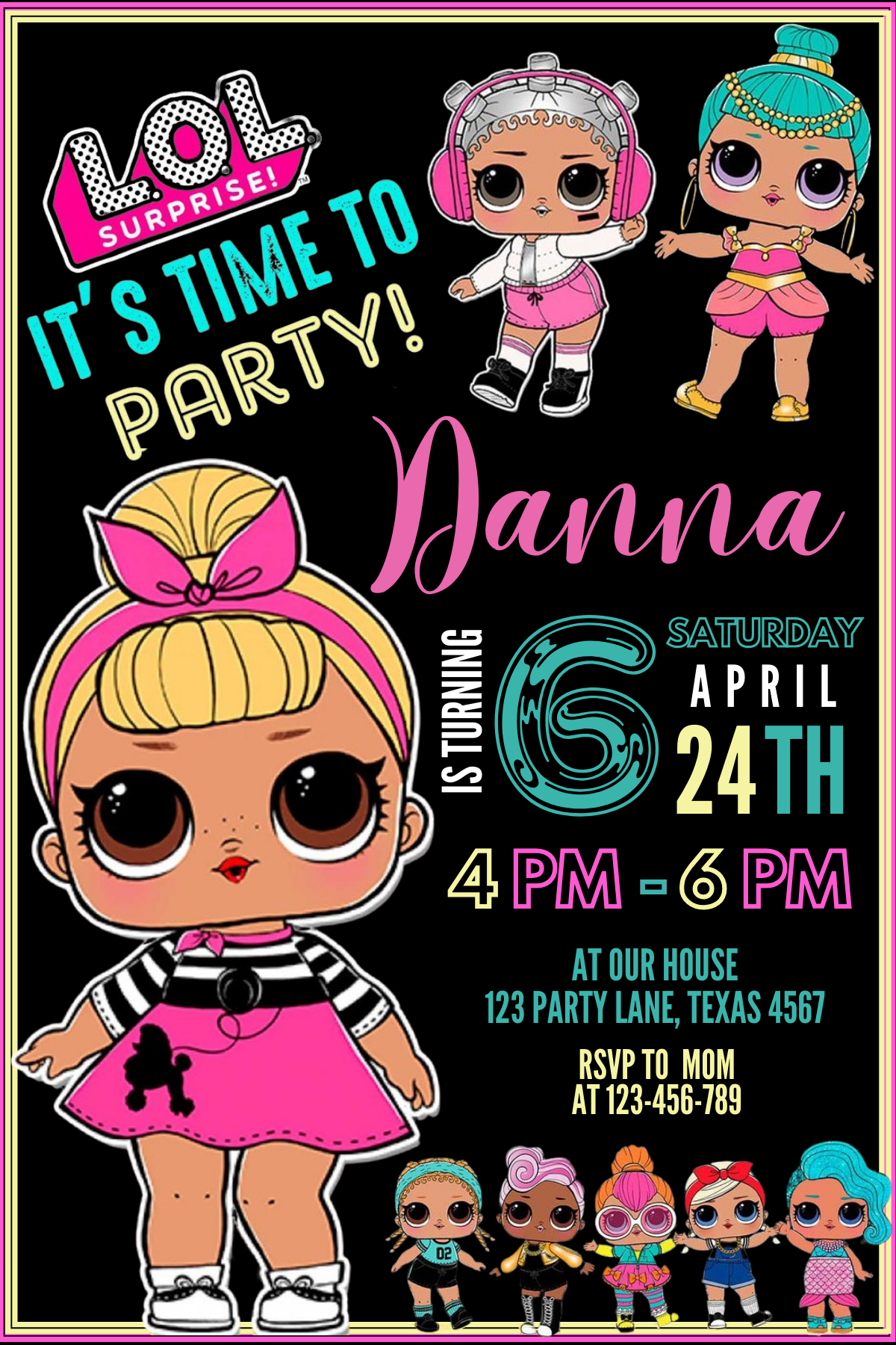 Doll Birthday Digital Invitation, Cute Dolls Birthday Cards, Editable Baby  Doll Birthday Invitation, Girl Birthday Pink Invitation 