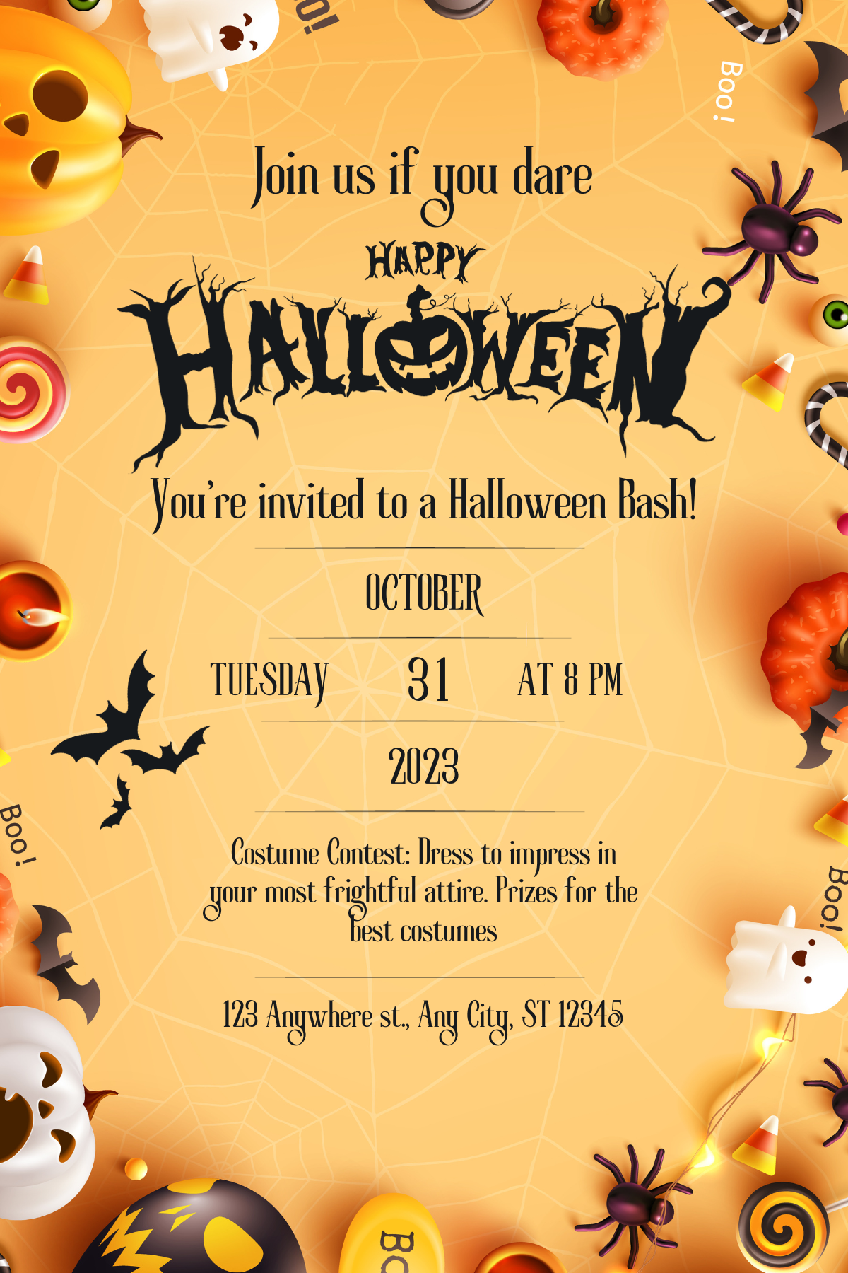 Halloween birthday party invitations deals