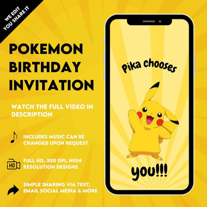 Bring out the Fun with a Pokemon Birthday Video Invitation | Animated Pokemon Birthday Invite