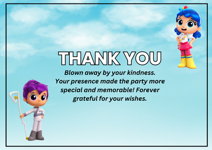 True and The Rainbow Kingdom Theme Birthday Thank You Card