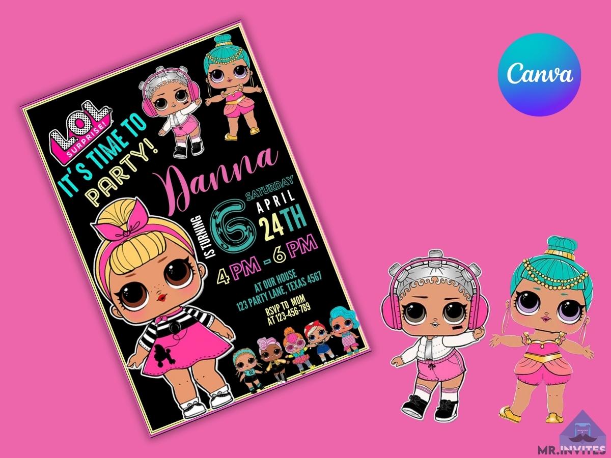 Sparkling LOL Surprise Dolls Birthday Card Invitations | Customizable – Mr. Invites sparkling-lol-surprise-dolls-birthday-card-invitations-customizable-mr-invites