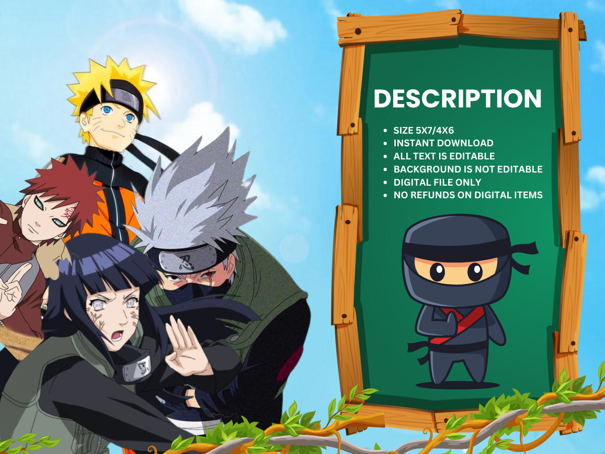 naruto-birthday-party-invitation-celebrate-with-ninja-fun-mr-invites for Free Printable Naruto Birthday Invitations Naruto Birthday Party Invitation - Celebrate with Ninja Fun! – Mr.Invites for Free Printable Naruto Birthday Invitations