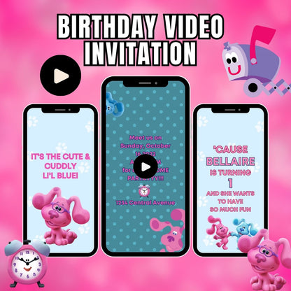 Blue's Clues Girl Birthday Video Invitation | Personalized Kids Party Invite