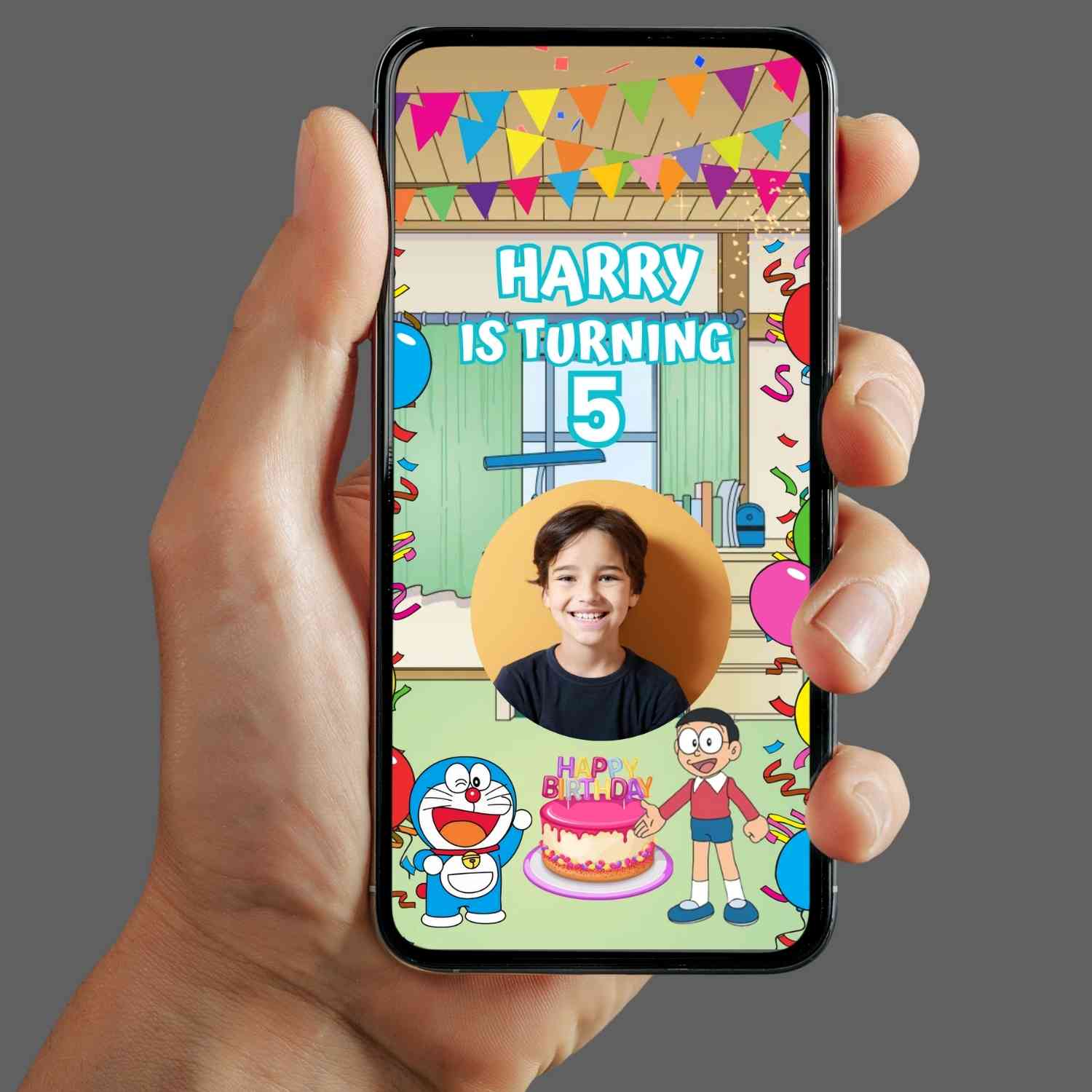 Doraemon Birthday Video Invitation | Custom Doremon Theme Party Invitation