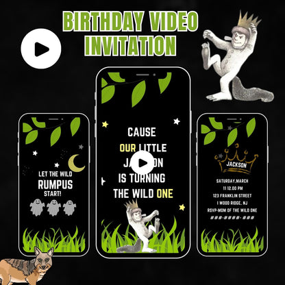 Wild Things Birthday Video Invitation | Personalized Wild Things birthday party invite