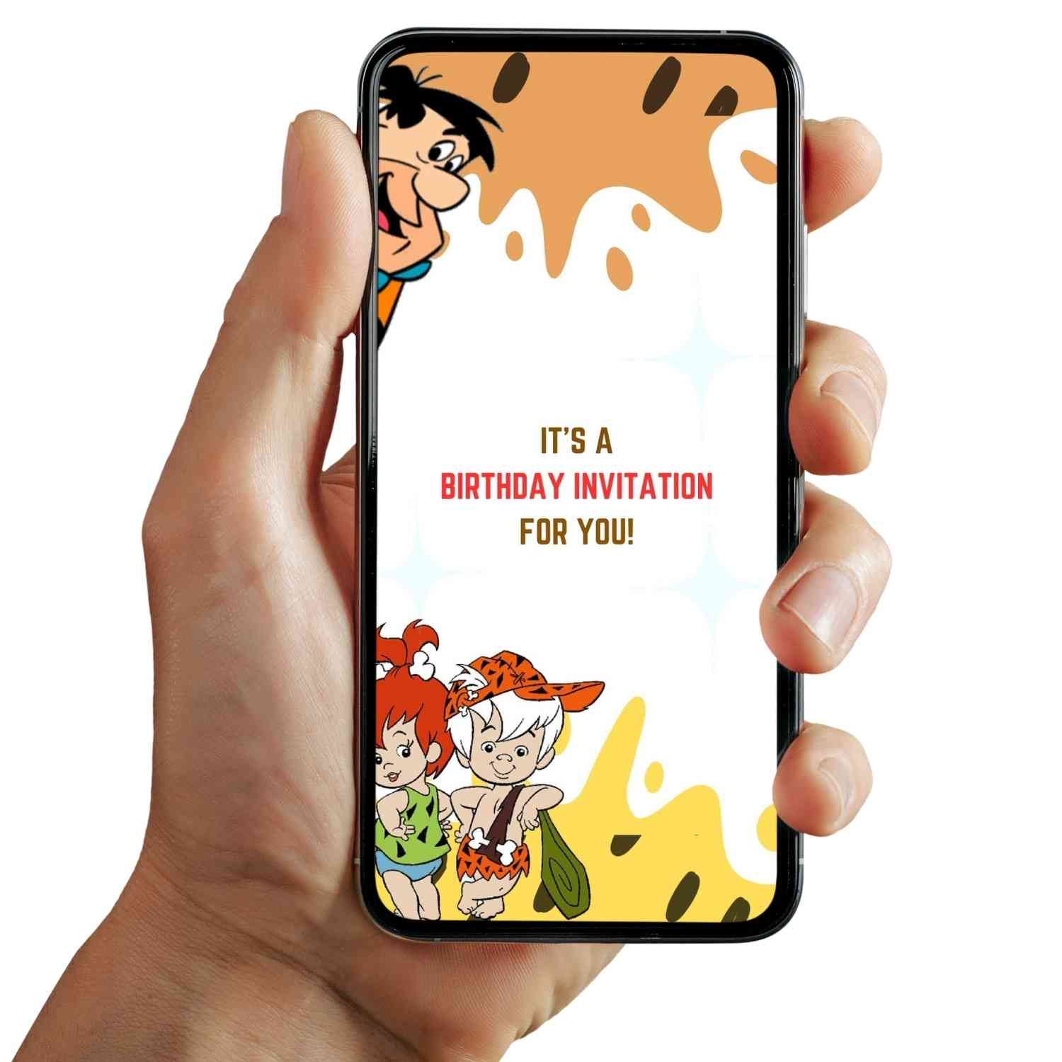 Flintstone Bam Bam Birthday Video Invitation | Personalized Flintstone Bam Bam Invitation