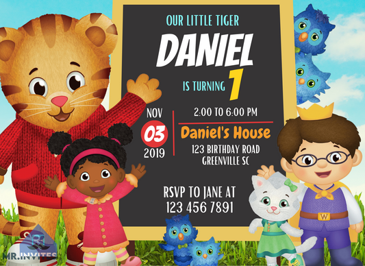 Daniel Tiger Birthday Party Invitation | Customizable Designs