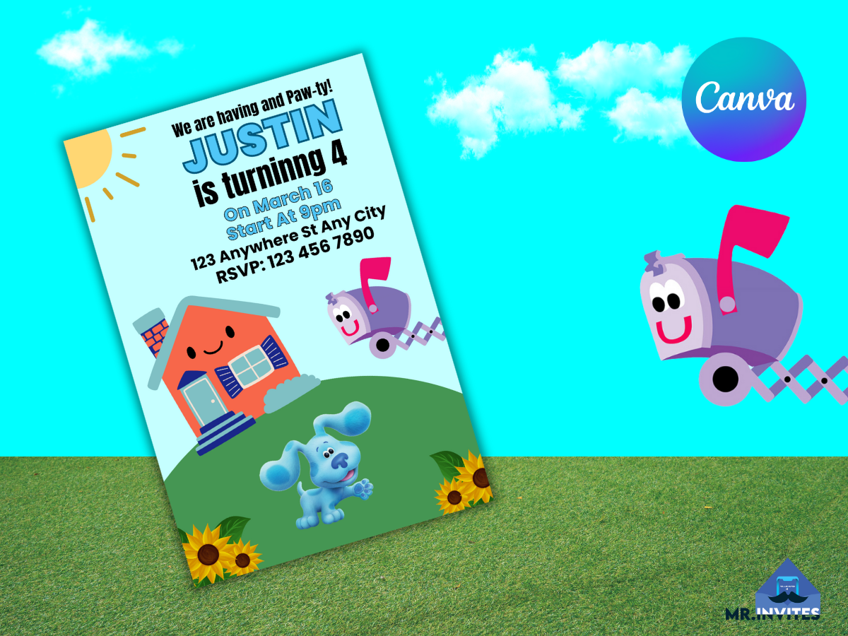 Blue's Clues Birthday Invitation | Personalized Animated Party Invite