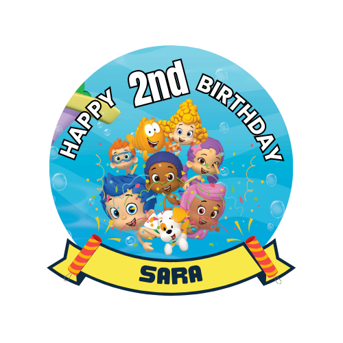 Bubble Guppies Birthday Theme Cake Topper