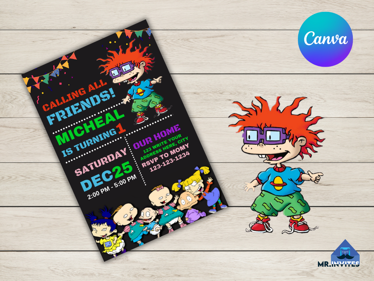 Playful Rugrats Birthday Invitation | Personalized & Fun-filled Celebration