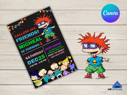 Playful Rugrats Birthday Invitation | Personalized & Fun-filled Celebration