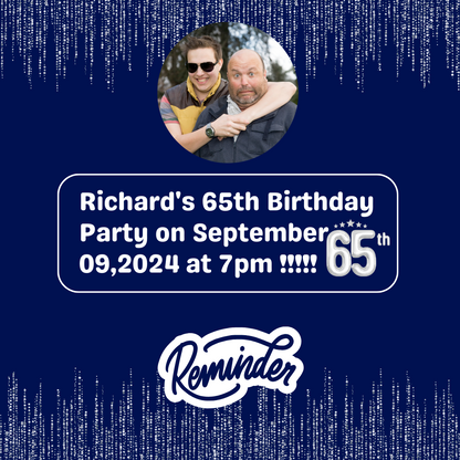 Dad 65th Birthday Event Reminder