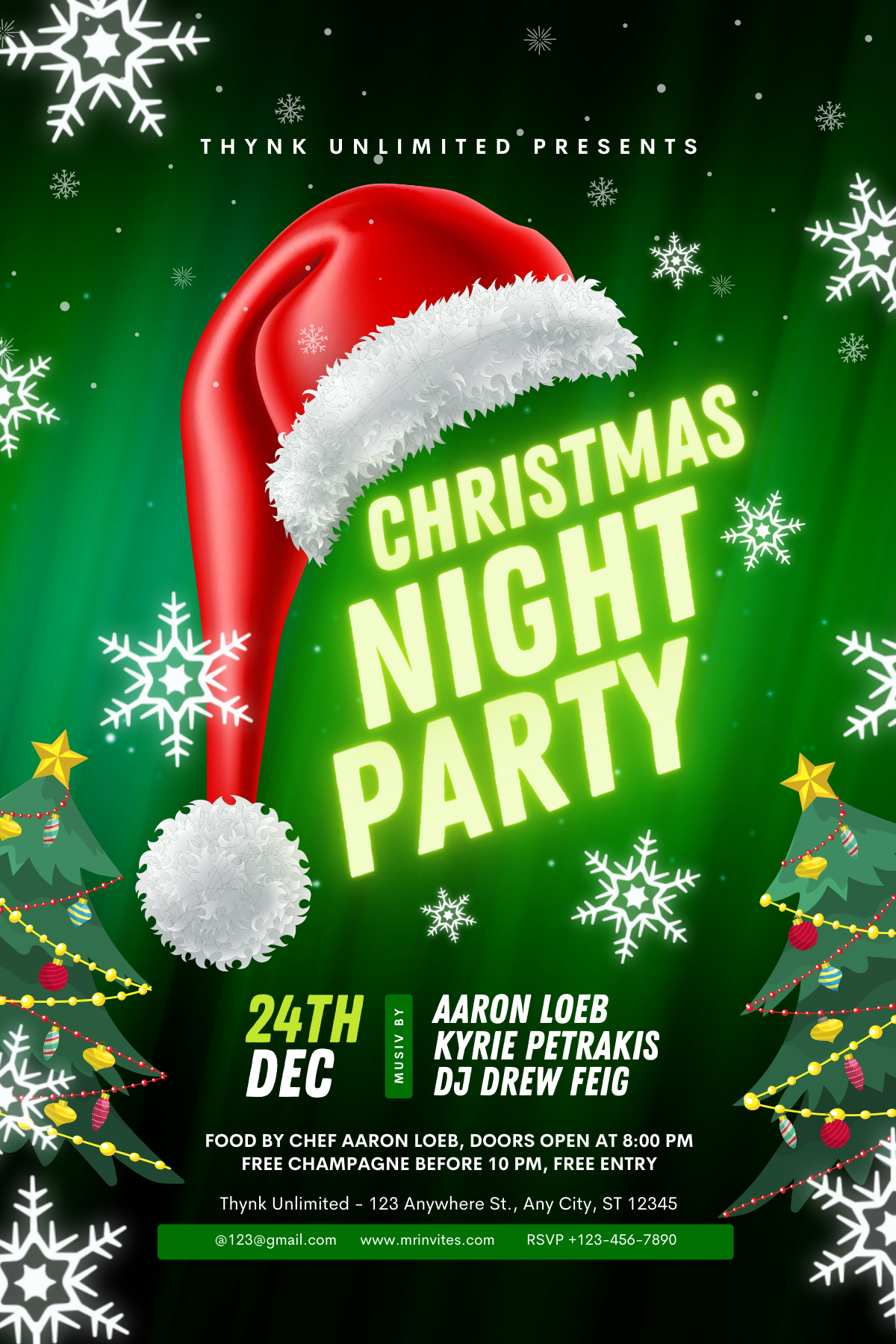 Digital Christmas Party Invitation Card Christmas Invitations