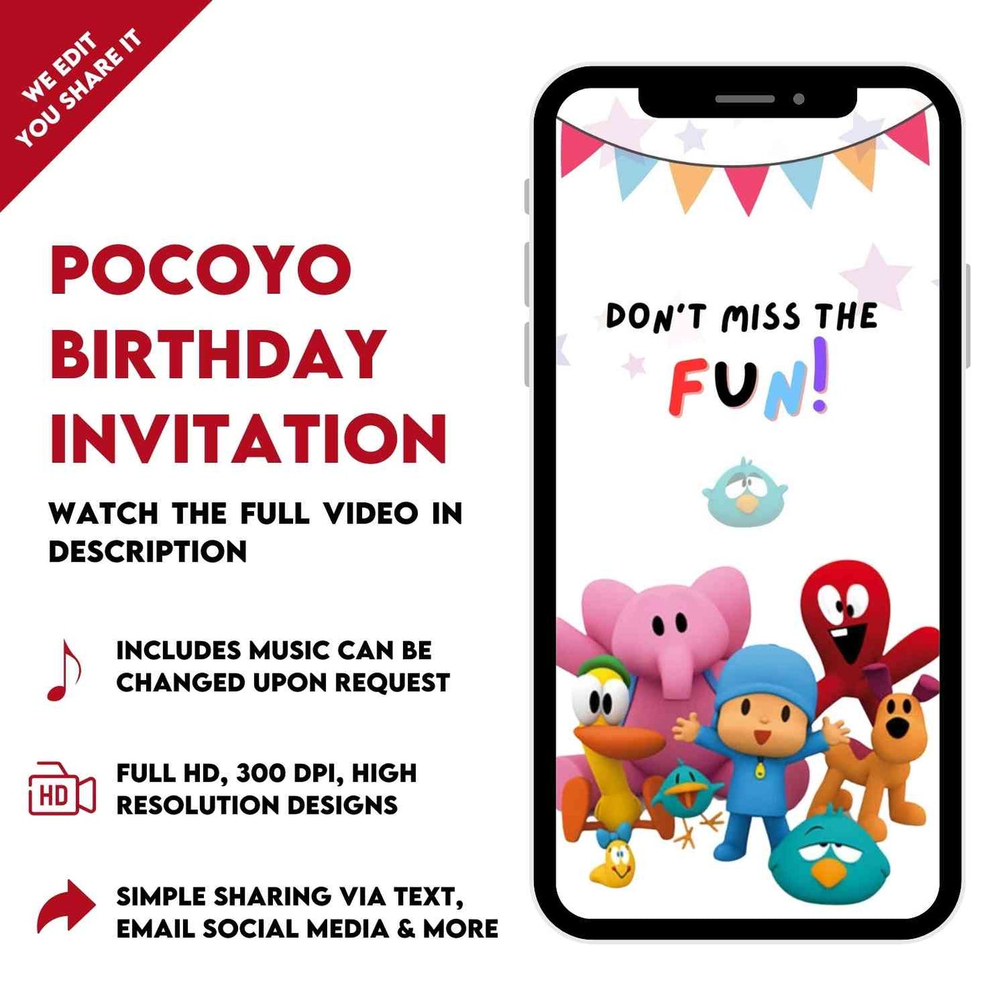 Pocoyo Birthday Party Video Invitation | Personalized Animated Party Invite