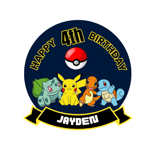 Pokemon Birthday Theme Cake Topper