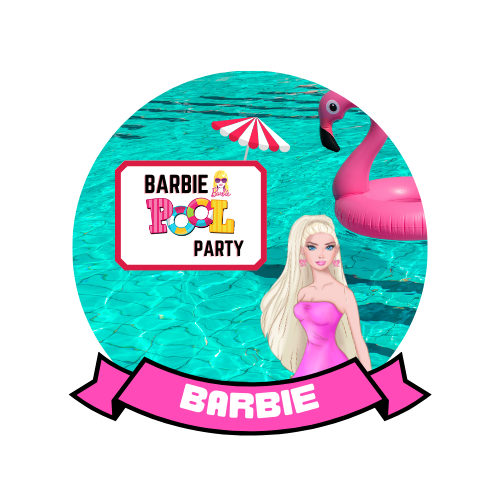 Barbie Pool Party Theme Cake Topper