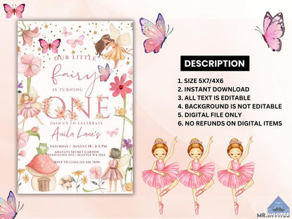 Digital Fairy Birthday Invitation | Enchanting and Interactive Online Invites