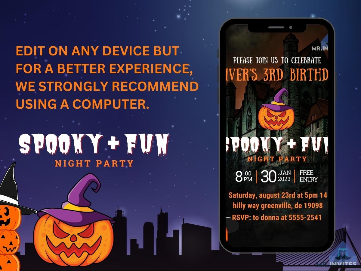 Spooky & Fun Nightmare Before Christmas Birthday Card Invitation