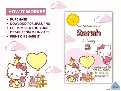 Hello Kitty Birthday Invitations | Hello Kitty Birthday Party Theme
