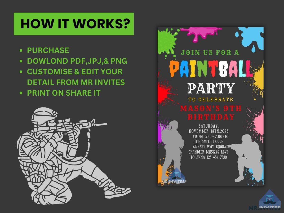 Action-Packed Paintball Birthday Invitation – Mr.Invites action-packed-paintball-birthday-invitation-mr-invites