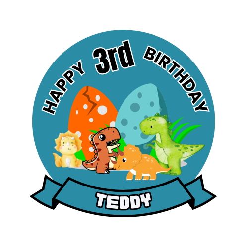 Dinosaur Animated Birthday Theme Cake Topper