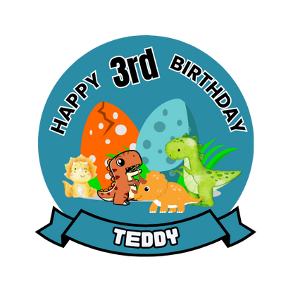 Dinosaur Animated Birthday Theme Cake Topper