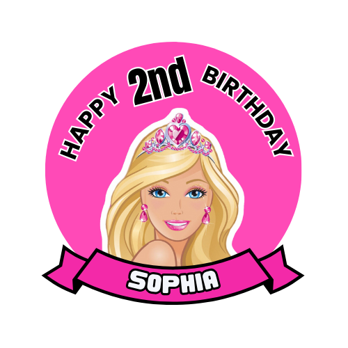 Sparkling Barbie Spa Birthday Theme Cake Topper
