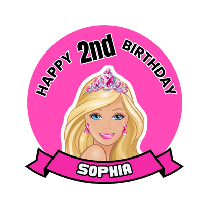 Sparkling Barbie Spa Birthday Theme Cake Topper