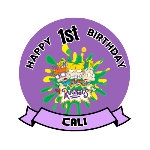 Playful Rugrats Birthday Theme Cake Topper