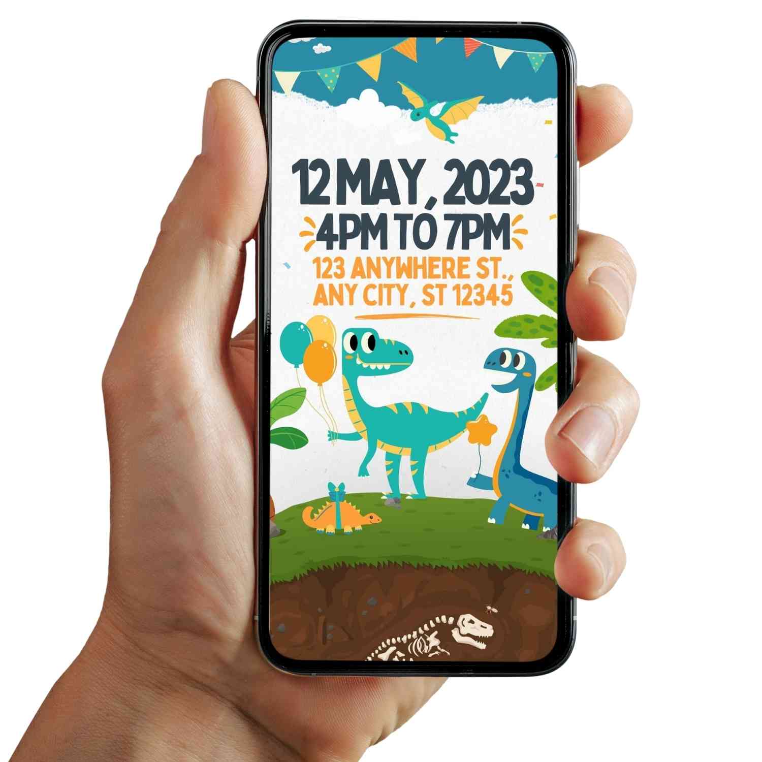 Dinosaur Animated Birthday Invitation | Custom Dinosaur Video Birthday Invitations
