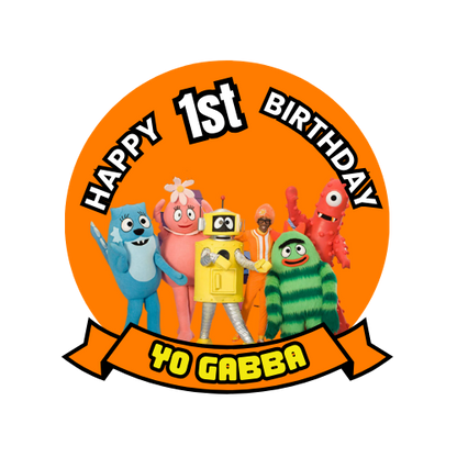 Yo Gabba Gabba Birthday  Theme Cake Topper