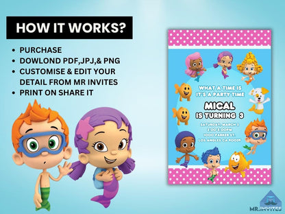 Bubble Guppies Birthday Invitation | Personalized Animated Invites