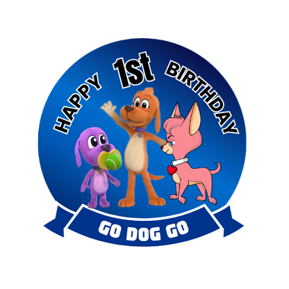 Go Dog Go Birthday Theme Cake Topper